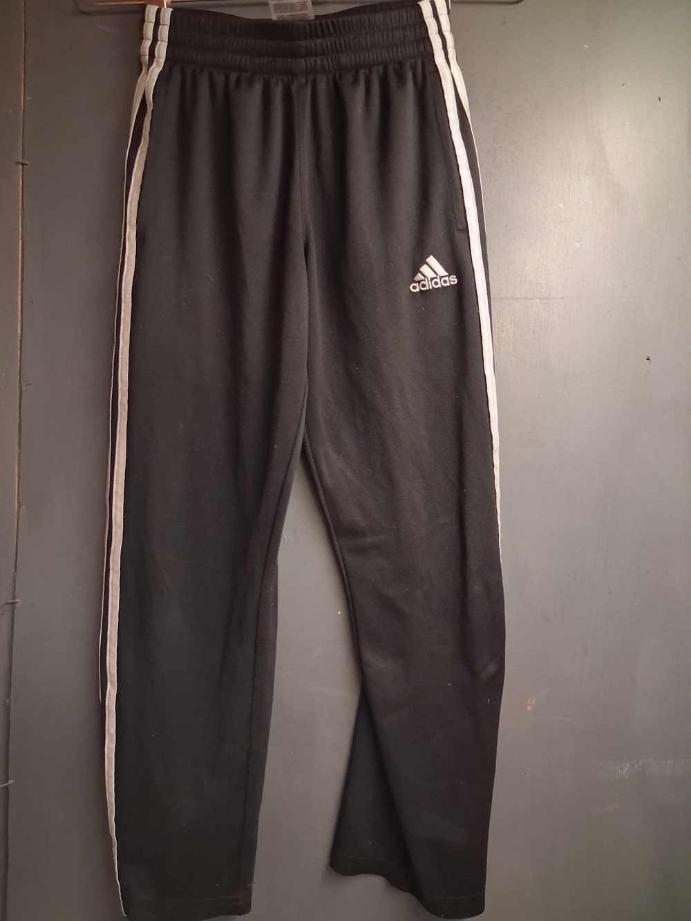 adidas Boys Iconic Tricot Track Pants Black & White Small